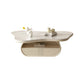 No Distressing Single Coffee Table Slate Free-Form White Coffee Table Clearhalo 'Coffee & Accent Tables' 'Coffee Tables' 'coffee_tables' 'furn' 'furn_coffee_tables' 'Furniture' 'Living Room Furniture' 6705325