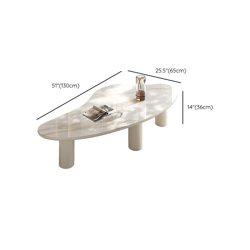 No Distressing Single Coffee Table Slate Free-Form White Coffee Table Clearhalo 'Coffee & Accent Tables' 'Coffee Tables' 'coffee_tables' 'furn' 'furn_coffee_tables' 'Furniture' 'Living Room Furniture' 6705330