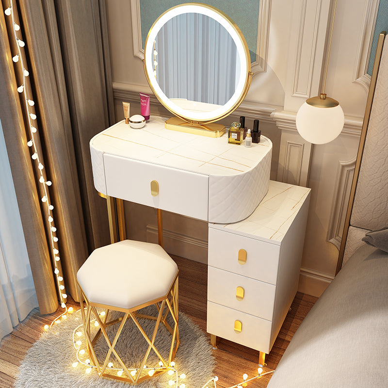 Tavolo da toeletta a specchio illuminato dimmeble 4 cassetti e vanità per il trucco delle feci