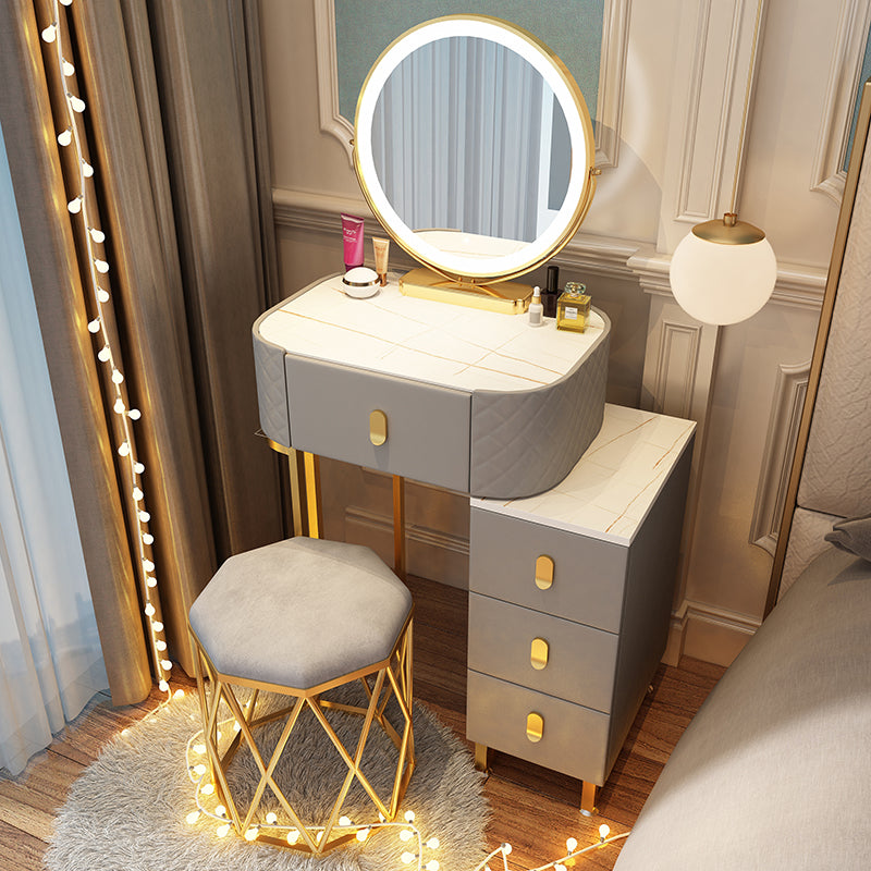 Tavolo da toeletta a specchio illuminato dimmeble 4 cassetti e vanità per il trucco delle feci