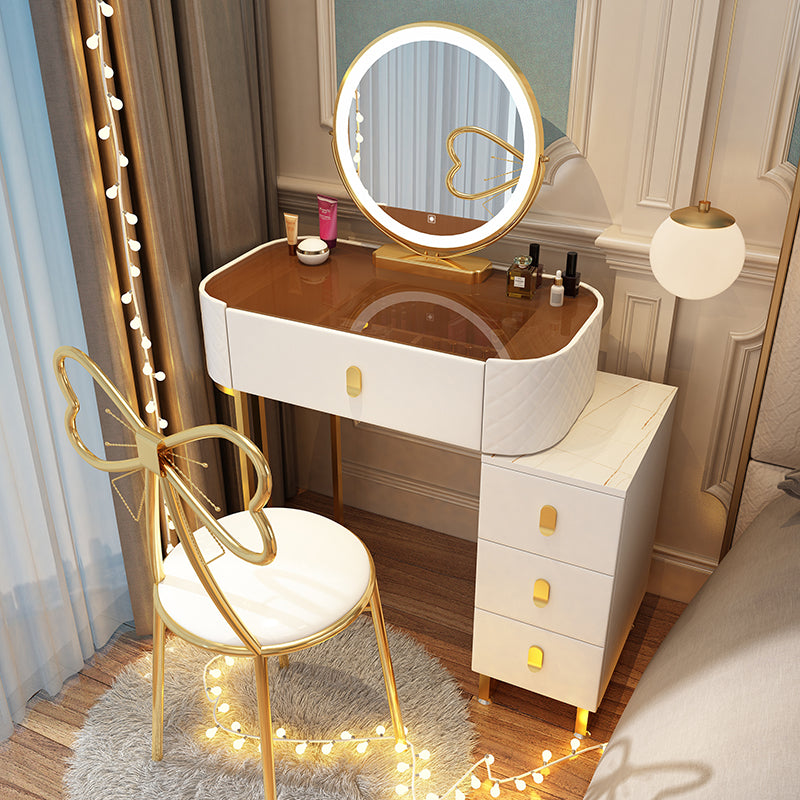 Tavolo da toeletta a specchio illuminato dimmeble 4 cassetti e vanità per il trucco delle feci