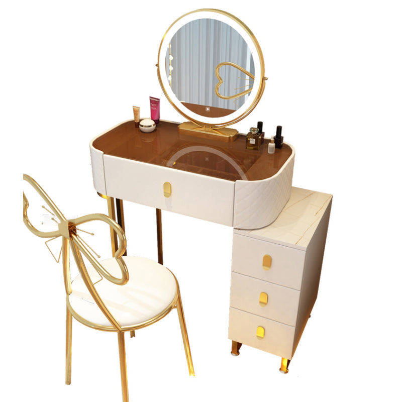 Tavolo da toeletta a specchio illuminato dimmeble 4 cassetti e vanità per il trucco delle feci