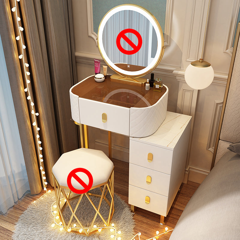 Tavolo da toeletta a specchio illuminato dimmeble 4 cassetti e vanità per il trucco delle feci
