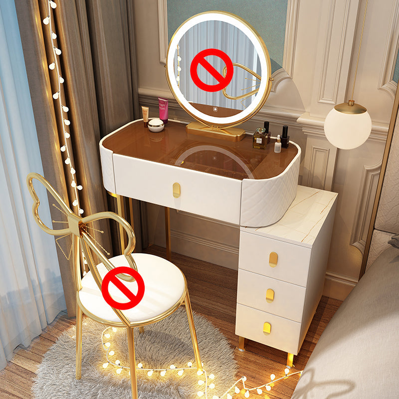 Tavolo da toeletta a specchio illuminato dimmeble 4 cassetti e vanità per il trucco delle feci