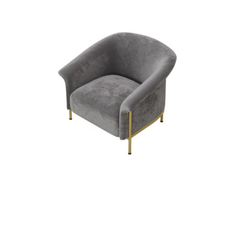 Scandinavian Cushions Tuxedo Arm Curved Living Room Fabric Settee 35"L x 31"W x 26"H Grey Clearhalo 'furn' 'furn_sofas' 'Furniture' 'Living Room Furniture' 'Sofa' 'sofas' 6705375