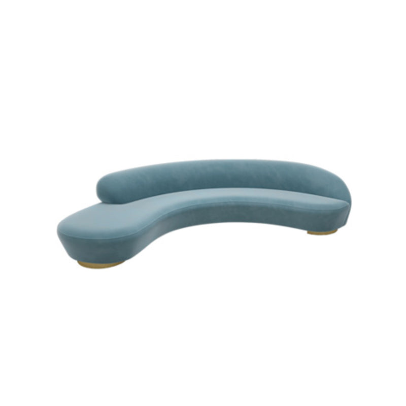Scandinavian Cushions Tuxedo Arm Curved Living Room Fabric Settee 67"L x 30"W x 31.5"H Blue Clearhalo 'furn' 'furn_sofas' 'Furniture' 'Living Room Furniture' 'Sofa' 'sofas' 6705378