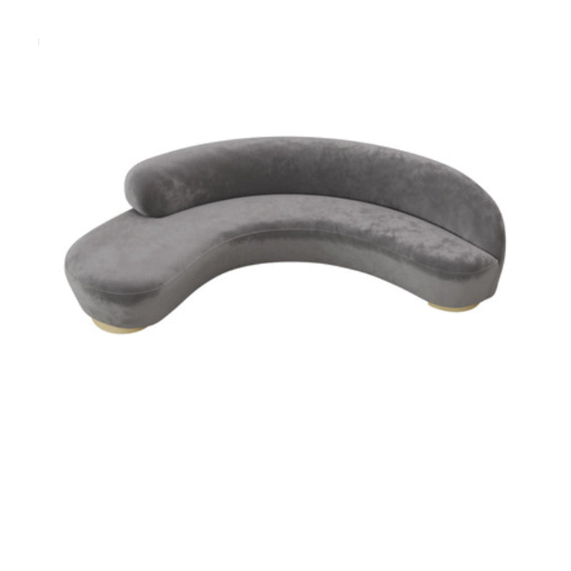 Scandinavian Cushions Tuxedo Arm Curved Living Room Fabric Settee 67"L x 30"W x 31.5"H Grey Clearhalo 'furn' 'furn_sofas' 'Furniture' 'Living Room Furniture' 'Sofa' 'sofas' 6705380