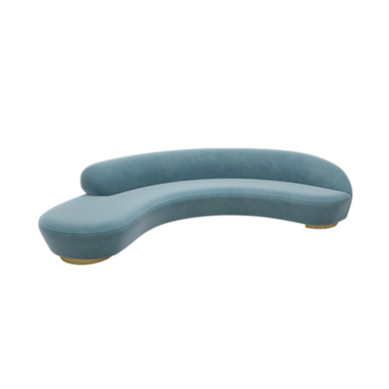 Scandinavian Cushions Tuxedo Arm Curved Living Room Fabric Settee 83"L x 29.5"W x 31.5"H Blue Clearhalo 'furn' 'furn_sofas' 'Furniture' 'Living Room Furniture' 'Sofa' 'sofas' 6705381