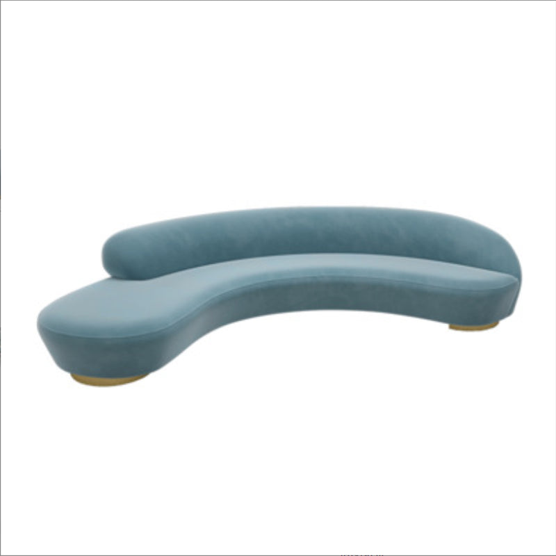 Scandinavian Cushions Tuxedo Arm Curved Living Room Fabric Settee 94"L x 29.5"W x 31"H Blue Clearhalo 'furn' 'furn_sofas' 'Furniture' 'Living Room Furniture' 'Sofa' 'sofas' 6705382