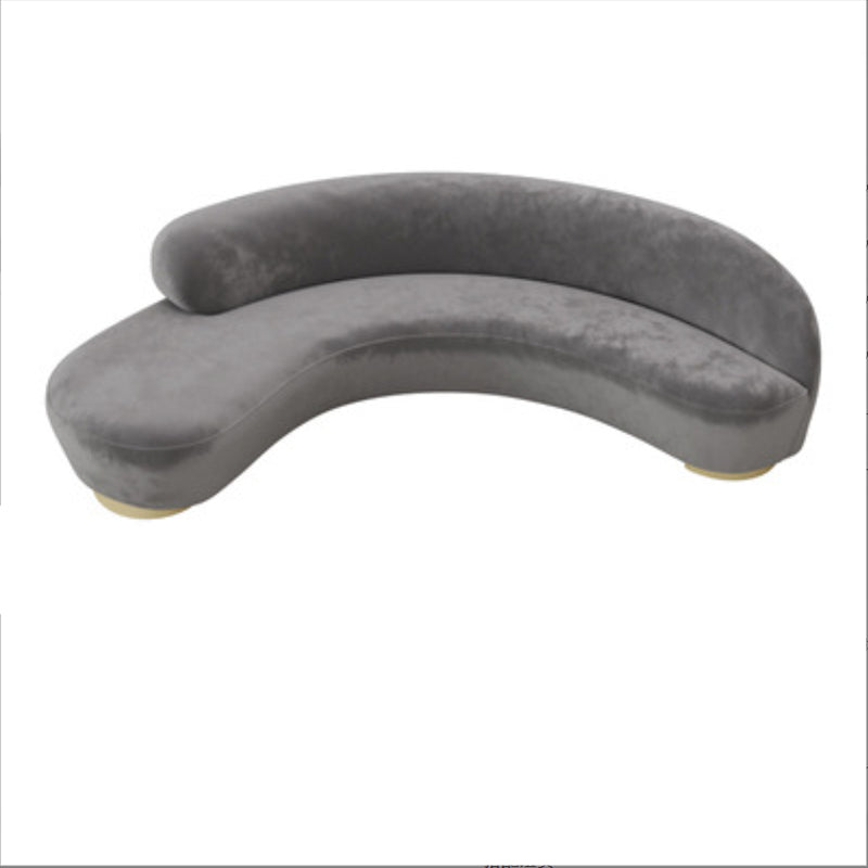 Scandinavian Cushions Tuxedo Arm Curved Living Room Fabric Settee 83"L x 29.5"W x 31.5"H Grey Clearhalo 'furn' 'furn_sofas' 'Furniture' 'Living Room Furniture' 'Sofa' 'sofas' 6705384