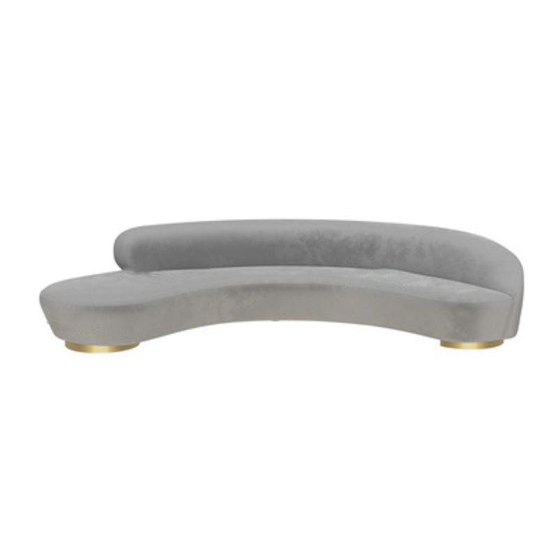 Scandinavian Cushions Tuxedo Arm Curved Living Room Fabric Settee 102"L x 29.5"W x 31"H Grey Clearhalo 'furn' 'furn_sofas' 'Furniture' 'Living Room Furniture' 'Sofa' 'sofas' 6705386