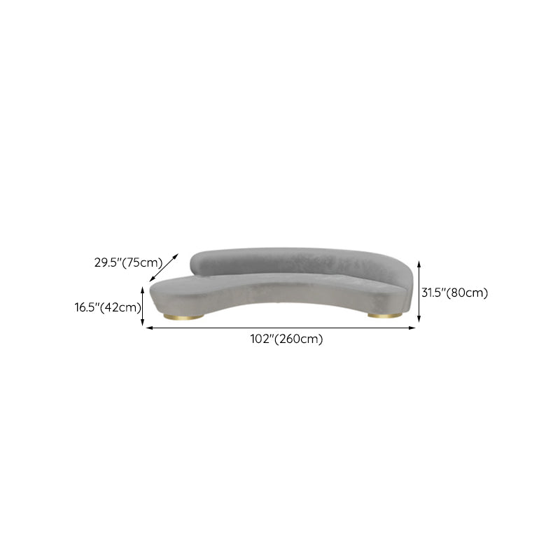 Scandinavian Cushions Tuxedo Arm Curved Living Room Fabric Settee Clearhalo 'furn' 'furn_sofas' 'Furniture' 'Living Room Furniture' 'Sofa' 'sofas' 6705393