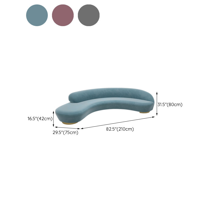 Scandinavian Cushions Tuxedo Arm Curved Living Room Fabric Settee Clearhalo 'furn' 'furn_sofas' 'Furniture' 'Living Room Furniture' 'Sofa' 'sofas' 6705396