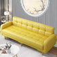 Industrial Living Room Settee Square Arm Biscuit Back Seating Yellow Oiled Leather Clearhalo 'furn' 'furn_sofas' 'Furniture' 'Living Room Furniture' 'Sofa' 'sofas' 6705443