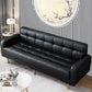 Industrial Living Room Settee Square Arm Biscuit Back Seating Black Oiled Leather Clearhalo 'furn' 'furn_sofas' 'Furniture' 'Living Room Furniture' 'Sofa' 'sofas' 6705452