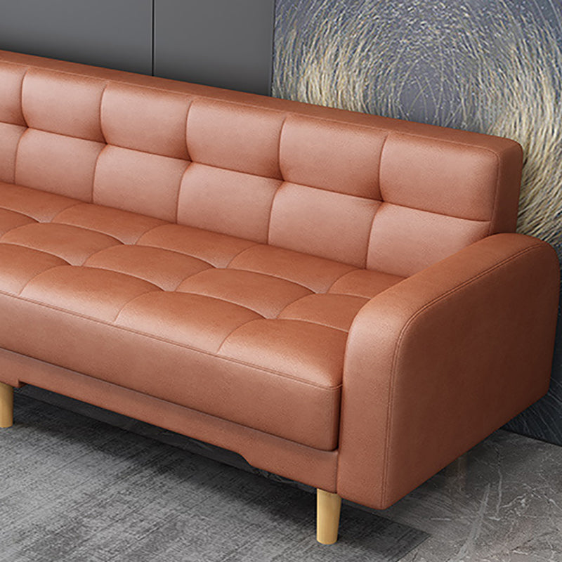 Industrial Living Room Settee Square Arm Biscuit Back Seating Clearhalo 'furn' 'furn_sofas' 'Furniture' 'Living Room Furniture' 'Sofa' 'sofas' 6705457
