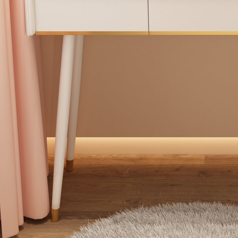 Wood Mirrored Vanity Desk with 5/6 Drawers Luxurious Dressing Table Clearhalo 'Bedroom Furniture' 'furn' 'furn_makeup_vanities' 'Furniture' 'Makeup Vanities' 'makeup_vanities' 6705490