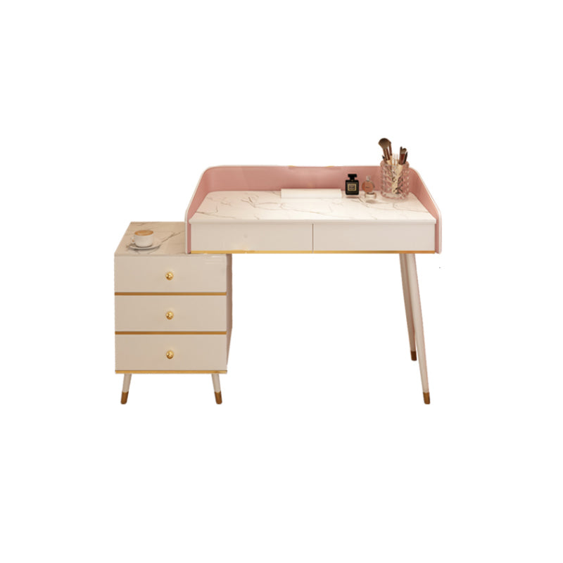 Wood Mirrored Vanity Desk with 5/6 Drawers Luxurious Dressing Table Clearhalo 'Bedroom Furniture' 'furn' 'furn_makeup_vanities' 'Furniture' 'Makeup Vanities' 'makeup_vanities' 6705494