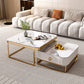 Glam Nesting Couchtisch-Set, Couchtisch aus Schiefer mit quadratischem Rahmen