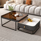 Glam Nesting Couchtisch-Set, Couchtisch aus Schiefer mit quadratischem Rahmen