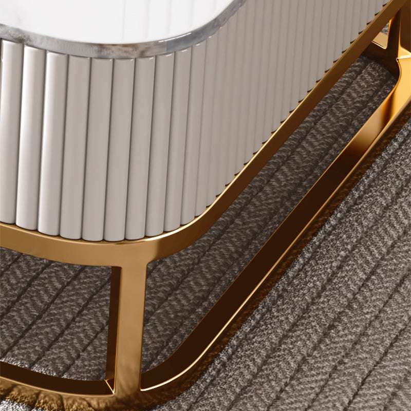 Glam Nesting Couchtisch-Set, Couchtisch aus Schiefer mit quadratischem Rahmen