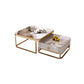 Glam Nesting Couchtisch-Set, Couchtisch aus Schiefer mit quadratischem Rahmen
