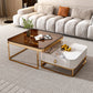Glam Nesting Couchtisch-Set, Couchtisch aus Schiefer mit quadratischem Rahmen