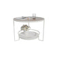 Round Cocktail Table Glass Top Single Coffee Table with Shelf Clearhalo 'Coffee & Accent Tables' 'Coffee Tables' 'coffee_tables' 'furn' 'furn_coffee_tables' 'Furniture' 'Living Room Furniture' 6705542