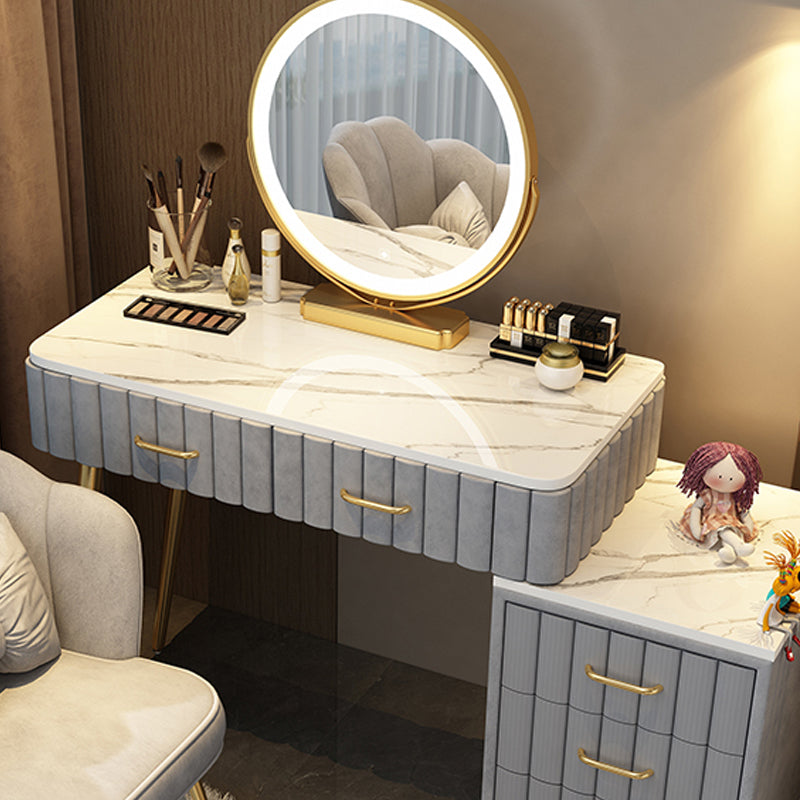Set di sgabelli da toeletta lussuoso per trucco a specchio illuminato