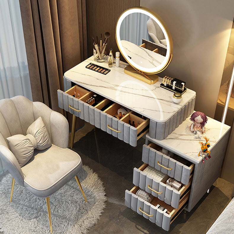 Set di sgabelli da toeletta lussuoso per trucco a specchio illuminato