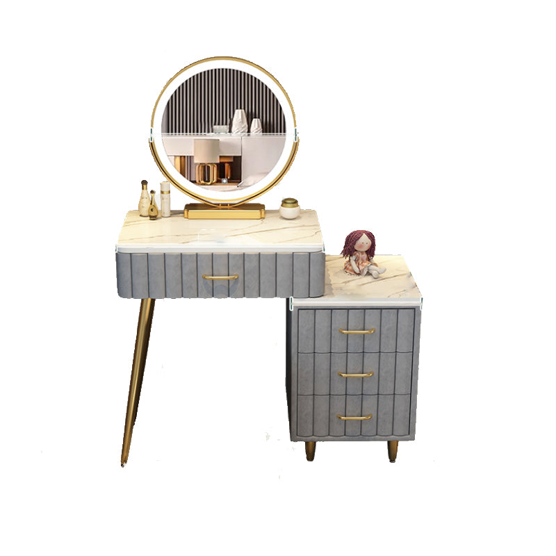 Set di sgabelli da toeletta lussuoso per trucco a specchio illuminato