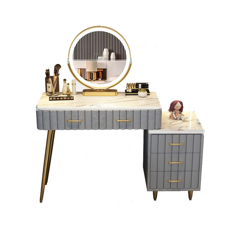 Set di sgabelli da toeletta lussuoso per trucco a specchio illuminato