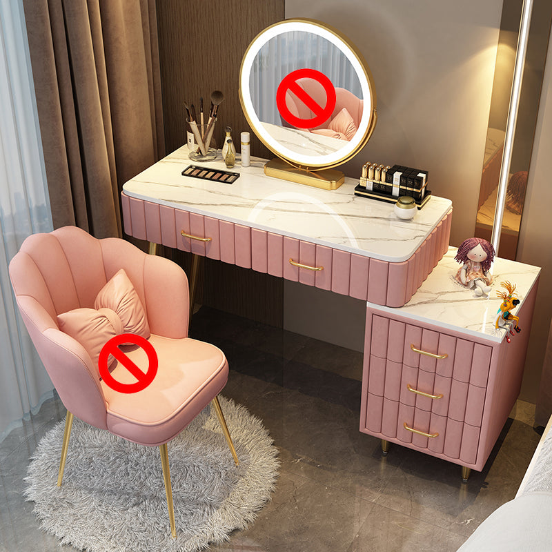 Set di sgabelli da toeletta lussuoso per trucco a specchio illuminato