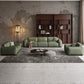 Contemporary Forest Green Cushions Square Arm Living Room Settee