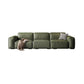 Contemporary Forest Green Cushions Square Arm Living Room Settee
