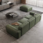 Contemporary Forest Green Cushions Square Arm Living Room Settee