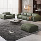 Contemporary Forest Green Cushions Square Arm Living Room Settee
