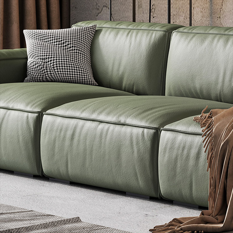 Contemporary Forest Green Cushions Square Arm Living Room Settee