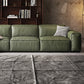 Contemporary Forest Green Cushions Square Arm Living Room Settee