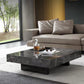 No Distressing Coffee Table Pedestal Marble Square Cocktail Table Black Clearhalo 'Coffee & Accent Tables' 'Coffee Tables' 'coffee_tables' 'furn' 'furn_coffee_tables' 'Furniture' 'Living Room Furniture' 6705634
