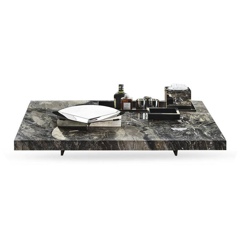 No Distressing Coffee Table Pedestal Marble Square Cocktail Table Gloss Black Clearhalo 'Coffee & Accent Tables' 'Coffee Tables' 'coffee_tables' 'furn' 'furn_coffee_tables' 'Furniture' 'Living Room Furniture' 6705637