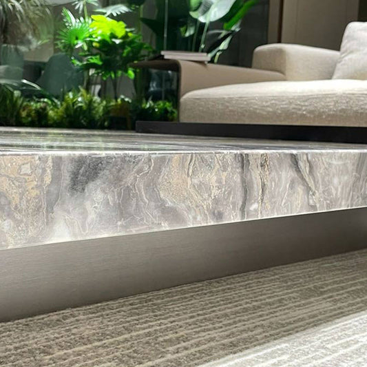 Nessun tavolino angosciante tavolo da cocktail quadrato in marmo piedistallo