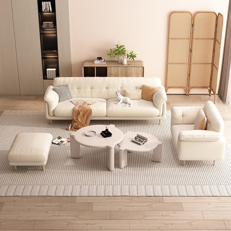 Contemporary Fabric Tufted Flared Arm Living Room Standard Seating