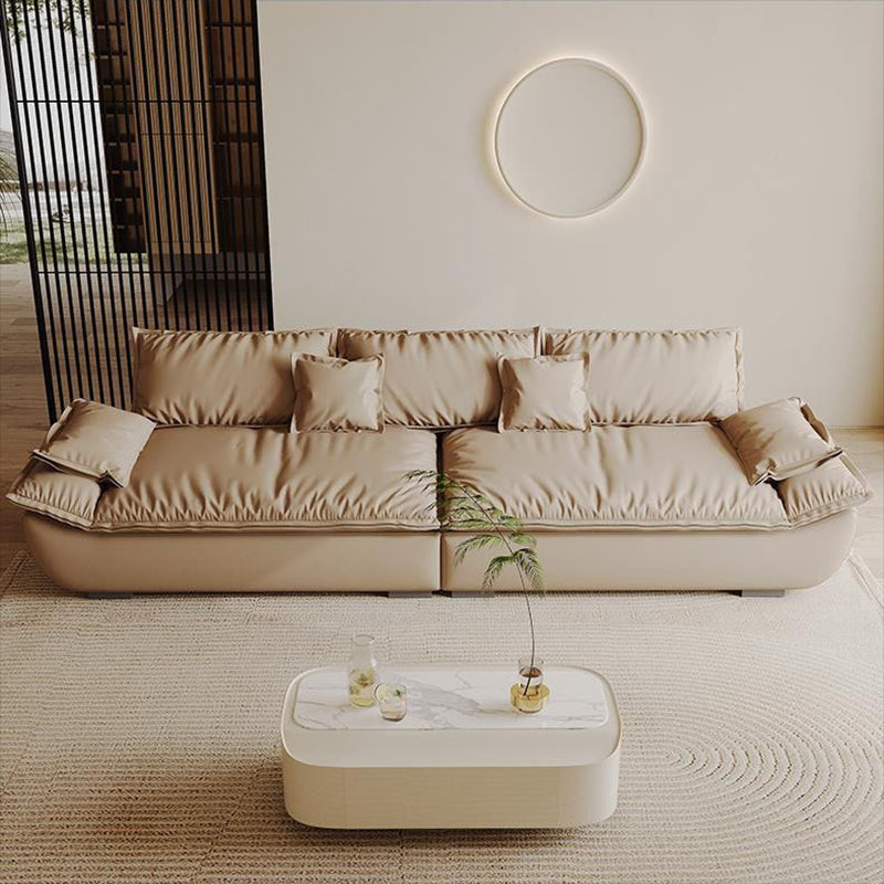 Contemporary Faux Leather Pillow Top Arm Pillows Living Room Seating Clearhalo 'furn' 'furn_sofas' 'Furniture' 'Living Room Furniture' 'Sofa' 'sofas' 6705669