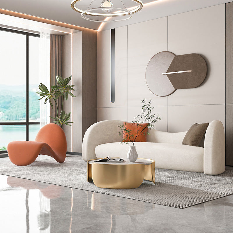 Scandinaves Coussins blancs Tuxedo ARM SALLE COURVE SEATS CURVE