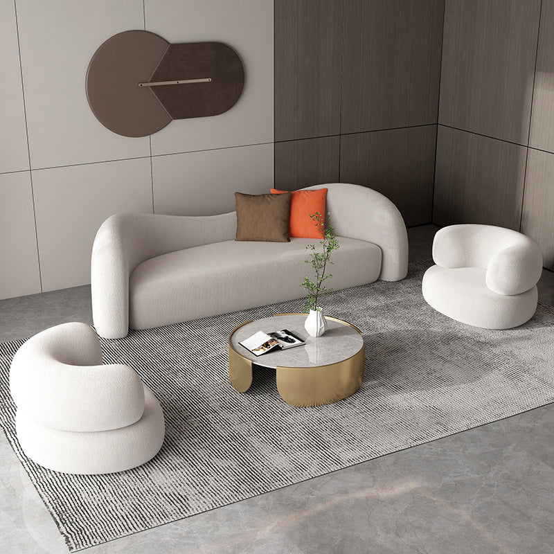 Scandinaves Coussins blancs Tuxedo ARM SALLE COURVE SEATS CURVE