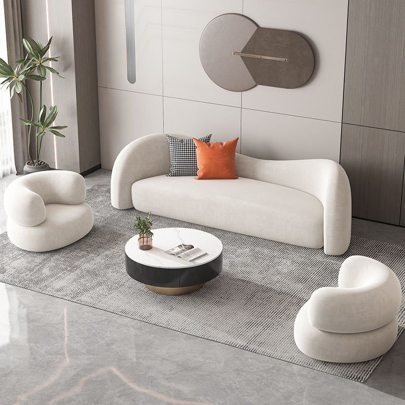 Scandinaves Coussins blancs Tuxedo ARM SALLE COURVE SEATS CURVE