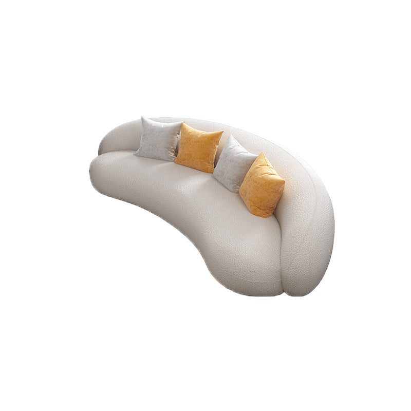 Eigentijdse woonkamer stof smoking armkussens witte zitplaatsen