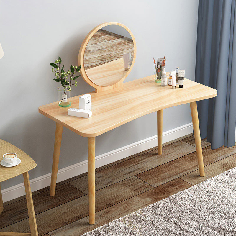 Modern Wood Make-up Vanity Mirrored Dressing Table Stool Set