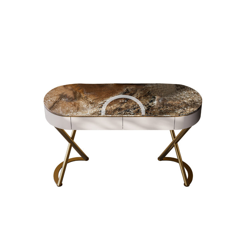 Tavolo da vanità a specchio illuminato set lussuoso tavolo da toeletta da top in pietra